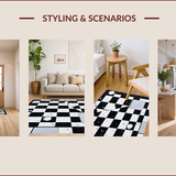 Ultra Soft Area Rug, Non Slip, Stain Resistant, Washable Area Rugs for Living Room, Bedroom, Soft Washable Kids Room Geometric Rug(Black)