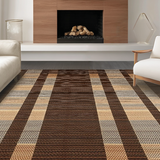 Ultra Soft Area Rug, Non Slip, Stain Resistant, Washable Area Rugs for Living Room, Bedroom, Sleek Modern Zebra Motif(Brown)