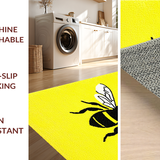 Ultra Soft Area Rug, Non Slip, Stain Resistant, Washable Area Rugs for Living Room, Bedroom, Bright Yellow Abstract Bee Theme(Yellow)