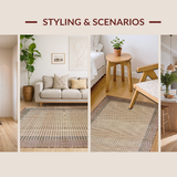 Ultra Soft Area Rug, Non Slip, Stain Resistant, Washable Area Rugs for Living Room, Bedroom, Minimalist Cozy Textural Accents(Beige)