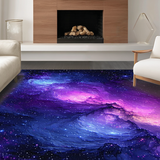 Ultra Soft Area Rug, Non Slip, Stain Resistant, Washable Area Rugs for Living Room, Bedroom, Radiant Cosmic Pattern Fusion(Purple)