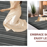 Ultra Soft Area Rug, Non Slip, Stain Resistant, Washable Area Rugs for Living Room, Bedroom, Graphic Striped Rug Black and White Low Pile Floor Covering(Black)