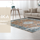 Ultra Soft Area Rug, Non Slip, Stain Resistant, Washable Area Rugs for Living Room, Bedroom, Muted Earthy Medallion Charm(Brown)