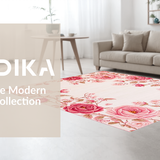 Ultra Soft Area Rug, Non Slip, Stain Resistant, Washable Area Rugs for Living Room, Bedroom, Brightly Colored Nature Theme Accent(Pink)