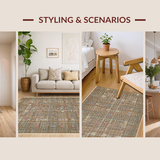 Ultra Soft Area Rug, Non Slip, Stain Resistant, Washable Area Rugs for Living Room, Bedroom, Contemporary Warm-Toned Pattern(Brown)