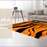 Ultra Soft Area Rug, Non Slip, Stain Resistant, Washable Area Rugs for Living Room, Bedroom, Wild Animal Print Chic Aesthetic(Orange)