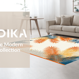 Ultra Soft Area Rug, Non Slip, Stain Resistant, Washable Area Rugs for Living Room, Bedroom, Energetic Cream and Coral Theme(Orange)