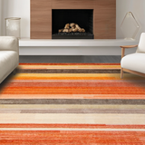 Ultra Soft Area Rug, Non Slip, Stain Resistant, Washable Area Rugs for Living Room, Bedroom, Striking Modern Lattice Motif(Orange)