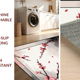 Ultra Soft Area Rug, Non Slip, Stain Resistant, Washable Area Rugs for Living Room, Bedroom, Stylish Dark Floral Serenity Pattern(Pink)
