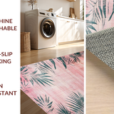 Ultra Soft Area Rug, Non Slip, Stain Resistant, Washable Area Rugs for Living Room, Bedroom, Cozy Modern Lattice Arrangement(Pink)