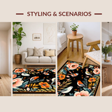 Ultra Soft Area Rug, Non Slip, Stain Resistant, Washable Area Rugs for Living Room, Bedroom, Artistic Vivid Animal Print(Black)