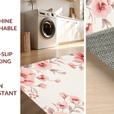 Ultra Soft Area Rug, Non Slip, Stain Resistant, Washable Area Rugs for Living Room, Bedroom, Vibrant Shabby Chic Bloom Motif(Ivory)