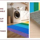 Ultra Soft Area Rug, Non Slip, Stain Resistant, Washable Area Rugs for Living Room, Bedroom, Rainbow Stripe Plush(Red)