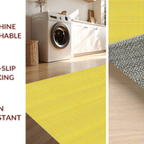 Ultra Soft Area Rug, Non Slip, Stain Resistant, Washable Area Rugs for Living Room, Bedroom, Bright Yellow Vintage Garden Motif(Yellow)