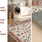 Ultra Soft Area Rug, Non Slip, Stain Resistant, Washable Area Rugs for Living Room, Bedroom, Classic Elegant Floral Harmony(Ivory)