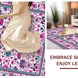 Ultra Soft Area Rug, Non Slip, Stain Resistant, Washable Area Rugs for Living Room, Bedroom, Chic Dark Floral Aesthetic(White)