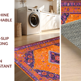 Ultra Soft Area Rug, Non Slip, Stain Resistant, Washable Area Rugs for Living Room, Bedroom, Chic Modern Layered Textures(Orange)