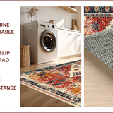 Ultra Soft Area Rug, Non Slip, Stain Resistant, Washable Area Rugs for Living Room, Bedroom, Traditional Blue Bedroom Easy Clean Patterned Area Rug(Red)