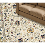 Ultra Soft Area Rug, Non Slip, Stain Resistant, Washable Area Rugs for Living Room, Bedroom, Elegant Creamy Floral Fusion(Beige)