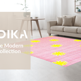 Ultra Soft Area Rug, Non Slip, Stain Resistant, Washable Area Rugs for Living Room, Bedroom, Luxurious Classic Flower Silhouette(Pink)