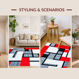 Contemporary Vibrant Geometric Layout(Red)