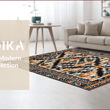 Ultra Soft Area Rug, Non Slip, Stain Resistant, Washable Area Rugs for Living Room, Bedroom, Contemporary Abstract Linear Aesthetics(Black)
