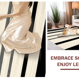 Ultra Soft Area Rug, Non Slip, Stain Resistant, Washable Area Rugs for Living Room, Bedroom, Contemporary Abstract Striped Aesthetic(Beige)