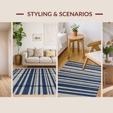 Ultra Soft Area Rug, Non Slip, Stain Resistant, Washable Area Rugs for Living Room, Bedroom, Rustic Beach-Themed Decorative Piece(Blue)