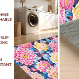 Ultra Soft Area Rug, Non Slip, Stain Resistant, Washable Area Rugs for Living Room, Bedroom, Playful Modern Petal Arrangement(Pink)