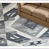 Ultra Soft Area Rug, Non Slip, Stain Resistant, Washable Area Rugs for Living Room, Bedroom, Elegant Silver Layered Patterns(Gray)