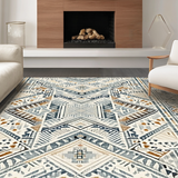Ultra Soft Area Rug, Non Slip, Stain Resistant, Washable Area Rugs for Living Room, Bedroom, Modern Patterned Grey Harmony(Beige)