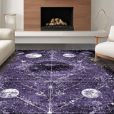 Ultra Soft Area Rug, Non Slip, Stain Resistant, Washable Area Rugs for Living Room, Bedroom, Haunted Manor Carpet Collection - Eerie Occult Rug Set - Dark Magic Decor(Purple)