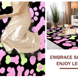 Ultra Soft Area Rug, Non Slip, Stain Resistant, Washable Area Rugs for Living Room, Bedroom, Charming Fun Dog Theme Aesthetic(Pink)