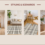 Ultra Soft Area Rug, Non Slip, Stain Resistant, Washable Area Rugs for Living Room, Bedroom, Contemporary Soft Beige Checkers(Beige)