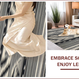 Ultra Soft Area Rug, Non Slip, Stain Resistant, Washable Area Rugs for Living Room, Bedroom, Chic Diamond Stripe Motif(Black)