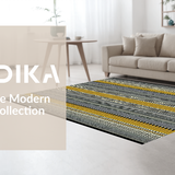 Ultra Soft Area Rug, Non Slip, Stain Resistant, Washable Area Rugs for Living Room, Bedroom, Contemporary Playful Stripe Design(Gray)