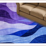 Ultra Soft Area Rug, Non Slip, Stain Resistant, Washable Area Rugs for Living Room, Bedroom, Trendy Floral Patterned Elegance(Purple)