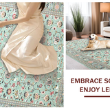 Elegant Sage Green Tiled Motif(Blue)