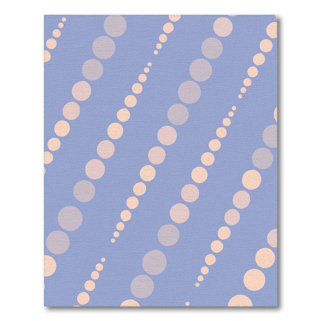 Modern Blue Area Rug with Pink Diagonal Dot Pattern