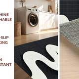 Ultra Soft Area Rug, Non Slip, Stain Resistant, Washable Area Rugs for Living Room, Bedroom, Contemporary Snake Motif Artwork(White)
