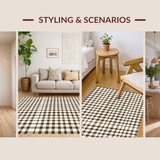 Ultra Soft Area Rug, Non Slip, Stain Resistant, Washable Area Rugs for Living Room, Bedroom, Cozy Warm Toned Textile(Brown)