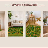 Ultra Soft Area Rug, Non Slip, Stain Resistant, Washable Area Rugs for Living Room, Bedroom, Vintage Green Tribal Living Room Stain-Resistant Rug(Green)