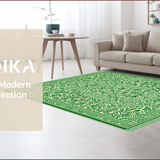Ultra Soft Area Rug, Non Slip, Stain Resistant, Washable Area Rugs for Living Room, Bedroom, Vintage Farmhouse Washable(Green)