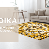 Ultra Soft Area Rug, Non Slip, Stain Resistant, Washable Area Rugs for Living Room, Bedroom, Artistic Cream and Yellow Motif(Yellow)