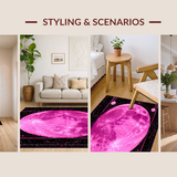 Ultra Soft Area Rug, Non Slip, Stain Resistant, Washable Area Rugs for Living Room, Bedroom, Whimsical Botanical Monochrome Patterns(Pink)