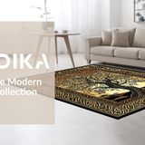Ultra Soft Area Rug, Non Slip, Stain Resistant, Washable Area Rugs for Living Room, Bedroom, Vibrant Celtic Pattern Fusion(Brown)