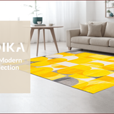 Ultra Soft Area Rug, Non Slip, Stain Resistant, Washable Area Rugs for Living Room, Bedroom, Vibrant Abstract Geometric Delight(Yellow)