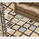 Ultra Soft Area Rug, Non Slip, Stain Resistant, Washable Area Rugs for Living Room, Bedroom, Rustic Textured Diamond Motif(Beige)