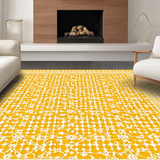 Ultra Soft Area Rug, Non Slip, Stain Resistant, Washable Area Rugs for Living Room, Bedroom, Charming Mustard Geometric Accents(Yellow)