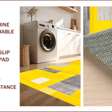 Ultra Soft Area Rug, Non Slip, Stain Resistant, Washable Area Rugs for Living Room, Bedroom, Modern Abstract Shape Arrangement(Yellow)